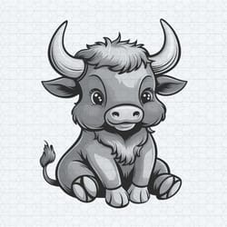 cute highland cow sitting highland cow png