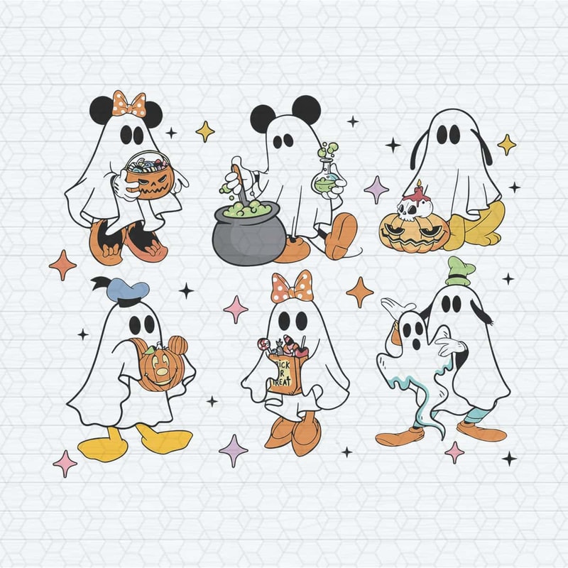 Mouse And Friends Ghost Halloween PNG.jpg
