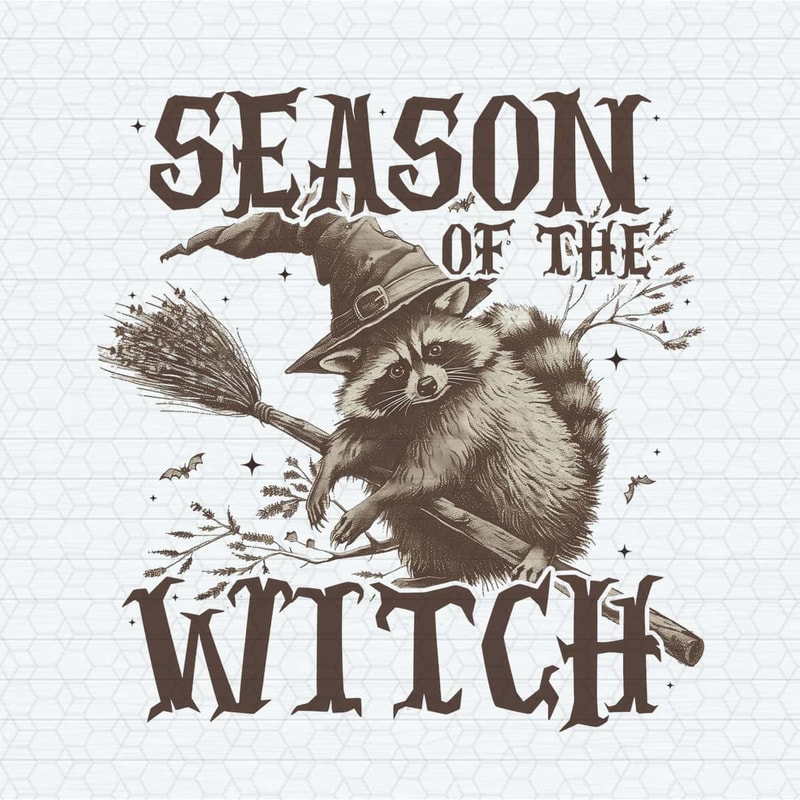 Vintage Witchy Raccoon Season Of The Witch PNG.jpg