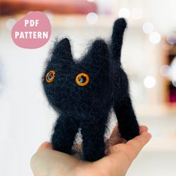 Black cat amigurumi Crochet pattern pdf cat plush toy Amigurumi animal pattern pdf
