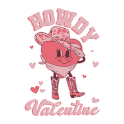 cowboy heart howdy valentine svg