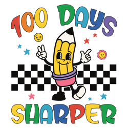 100 days sharper cute pencil svg