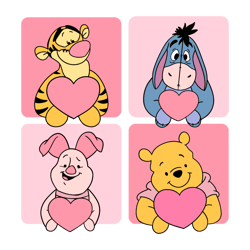 piglet valentines day pooh bear and friends svg