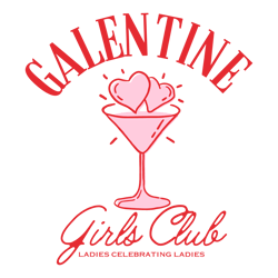 pink cocktail galentine girls club svg