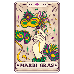 retro mardi gras tarot card png