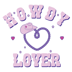 howdy lover valentine cowboy hat svg