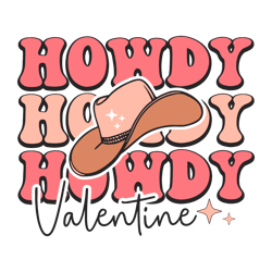 howdy valentine cowboys hat svg