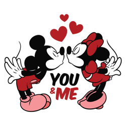 mickey kiss minnie you and me svg
