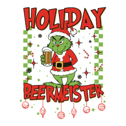 holiday beer meister grinch santa svg