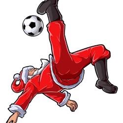 santa soccer funny footballer svg
