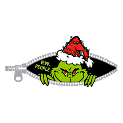 Funny Grinch Ew People Santa Hat SVG