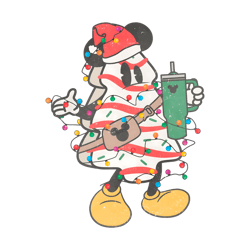 retro disney christmas tree cake tumbler png