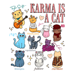 karma is a cat the era cat taylor swift album png