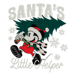Santas Little Helper Mickey Christmas Tree SVG