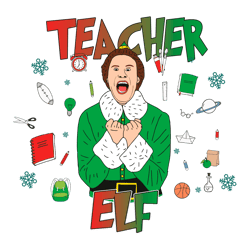 funny teacher elf christmas vibe svg