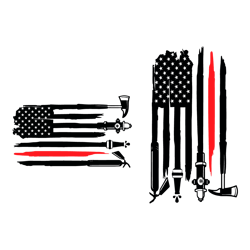 retro the firefighter us flag svg