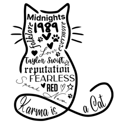 taylor swift karma cat albums svg