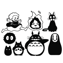 vintage studio ghibli svg bundle silhouette files