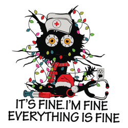 i'm fine everything is fine cat christmas svg