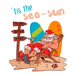 tis the sea sun merry beach xmas svg