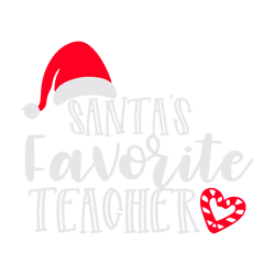 santas favorite teacher christmas svg