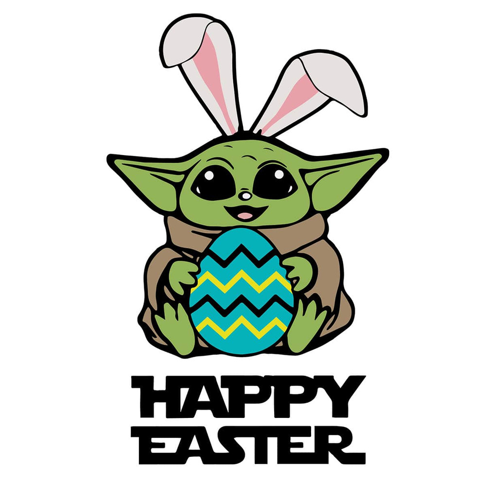Baby Yoda Happy Easter Bunny Yoda Star Wars Funny Easter SVG.jpg