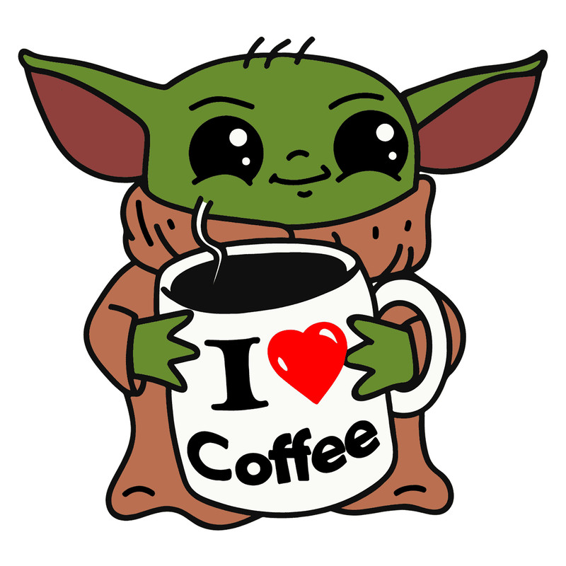 Baby Yoda I Love Coffee Funny Quotes SVG.png