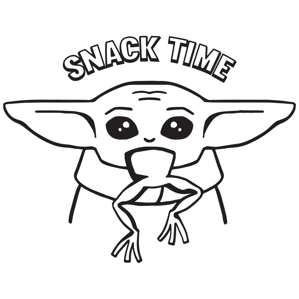 Baby Yoda Snack Time Yoda Eating Frog Snack Time SVG.png