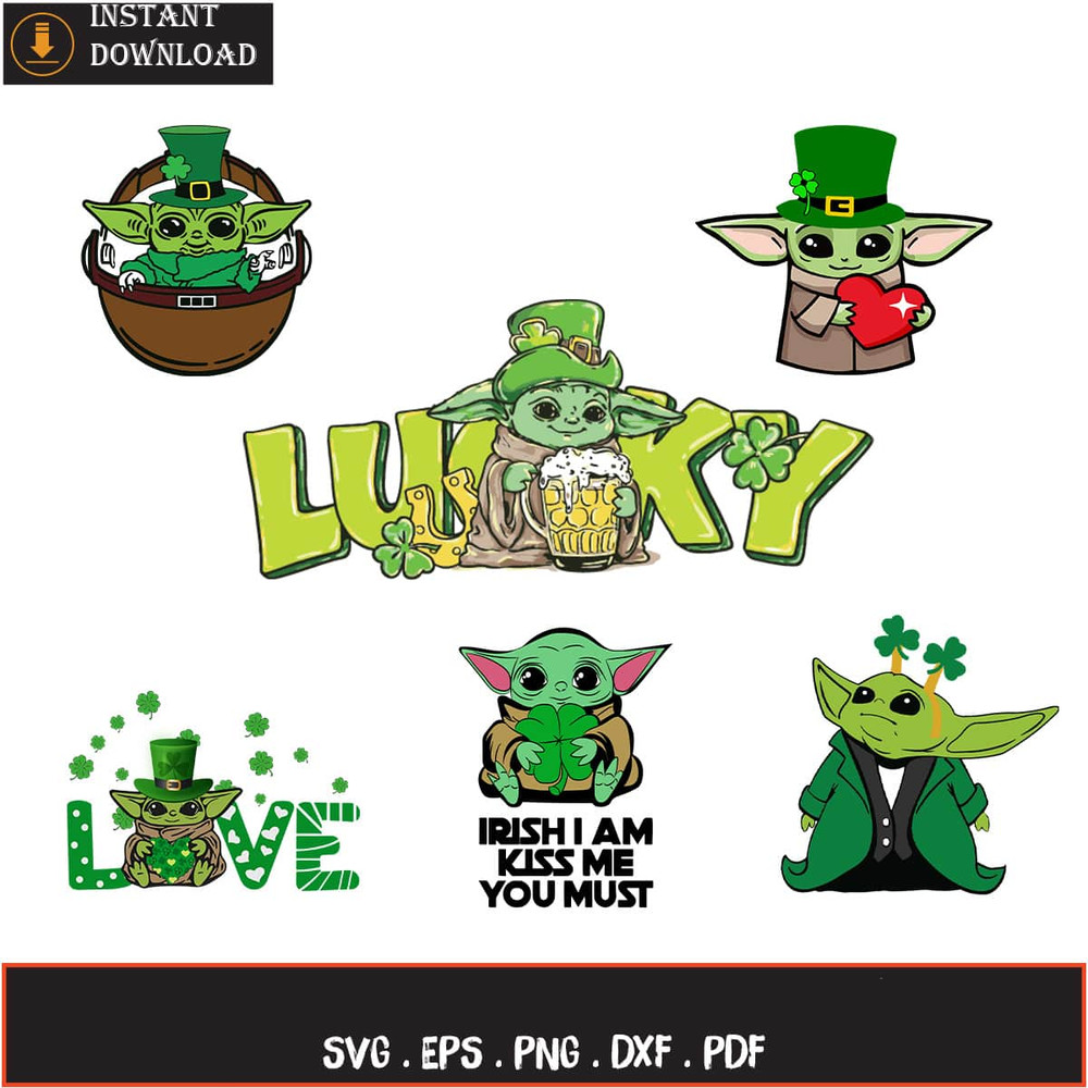 Baby Yoda St Patrick Day SVG Bundle Baby Yoda Beer SVG Baby Yoda Lovers.jpg
