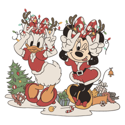 vintage mouse cartoon duck christmas svg graphic design file