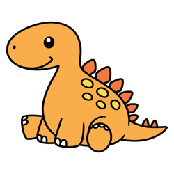 Baby Dinosaur Layered SVG Cut File For Cricut Silhouette Cute Stegosaurus Dino Clipart PNG