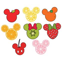 8pcs Disney Summer Fruits SVG Bundle Disney Summer SVG Disney