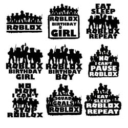 roblox logo birthday bundle svg silhouette birthday svg roblox svg
