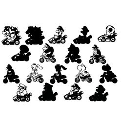 mario kart side car decal svg pack game svg gaming svg gamer svg