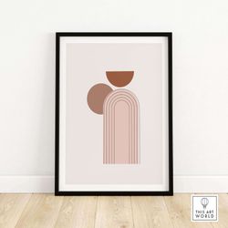 abstract drawing print mid century wall art boho poster framed & unframed wall decor of geometric shapes