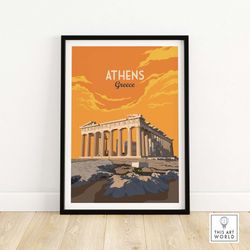 athens print greece poster | athens wall art | greek travel poster | athens gift | unframed athens artwork