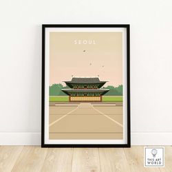 seoul poster print south korea | seoul city home decor gift idea | asian travel poster | unframed south korean a