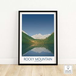 rocky mountain national park art print | national park poster | gift idea | framed & unframed wall art | minimalist home