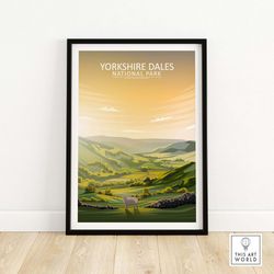 yorkshire dales poster | national park print | uk travel poster | english countryside unframed wall art | home