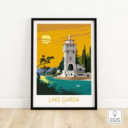 lake garda italy poster print | wall art | travel poster | unframed artwork | art print gift idea