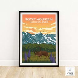rocky mountain national park print | wall art | national park poster | unframed artwork | travel gift