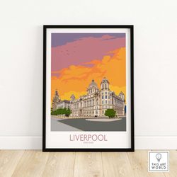 liverpool print | liverpool wall art | liverpool travel poster | liverpool housewarming gift | liverpool england artwork