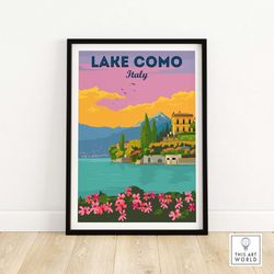 lake como italy wall art print - italian poster gift