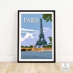eiffel tower paris - travel poster print - wall art poster - france gift