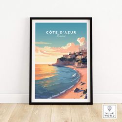 cte d'azur travel poster print | birthday present | wedding anniversary gift