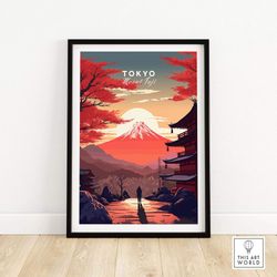 tokyo mount fuji poster | birthday present | wedding anniversary gift