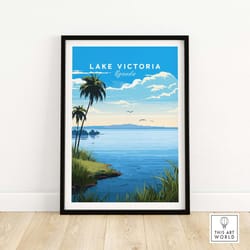 lake victoria uganda travel poster | birthday present | wedding anniversary gift idea | wall decor