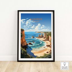 algarve poster beach print | travel poster | unframed artwork | birthday present wedding anniversary gift idea