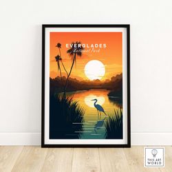 everglades national park poster | travel poster | framed & unframed artwork | birthday present wedding anniversary gift