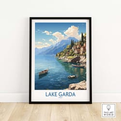 lake garda wall art | italy travel poster | birthday present | wedding anniversary gift | art print
